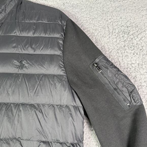 Polo Ralph Lauren Hybrid Puffer Jacket Mens S Black Full Zip Quilted Duck Down - Picture 3 of 12